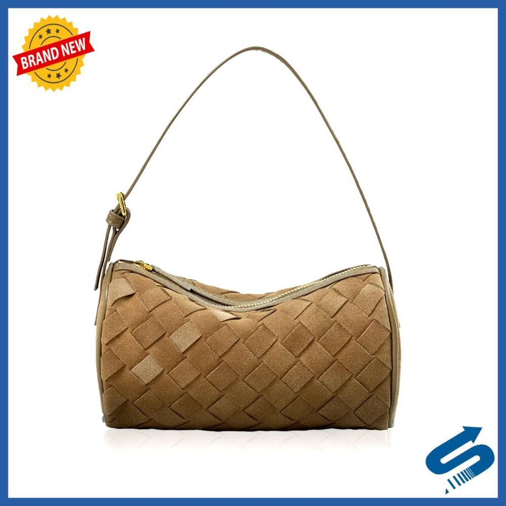 Mini Woven Leather Tote Handbag Vegan Hobo Crossbody Evening Bag